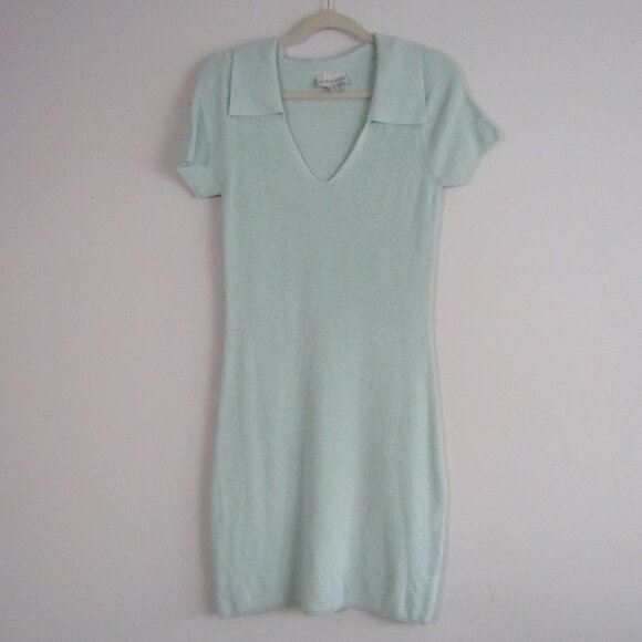 Freshman 1996 Knit Polo Dress Large Mint Green Tennis Prep - Picture 1 of 9